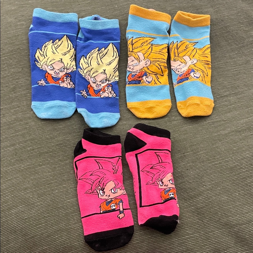 Set of 3 Dragon Ball Z Adult Ankle Socks